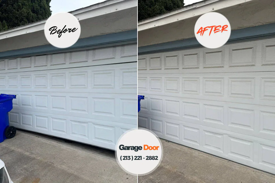 Before and after: garage door repair San Jacinto County